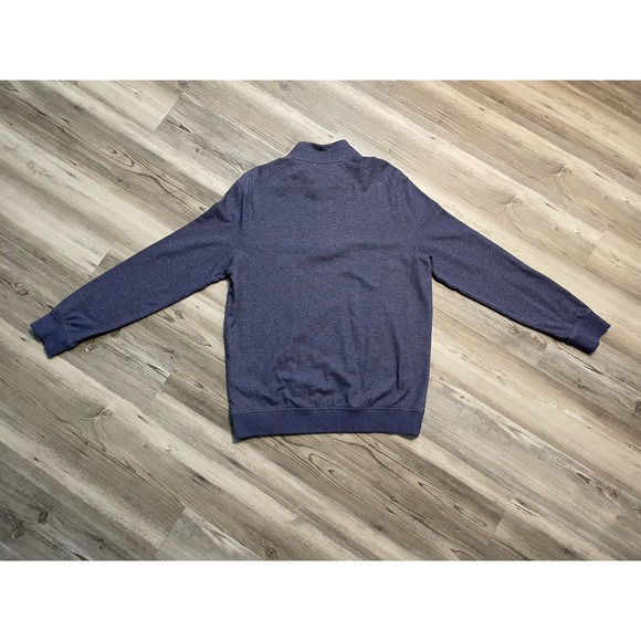 Men's 1/4 Zip Pullover Shirt Size L Mock Neck Long Sleeve Blue SUPER SOFT COMFY - Picture 14 of 16